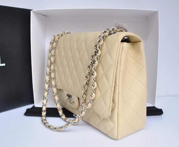 Chanel Original Caviar Leather Jumbo Flap Bag A47600 Apricot Chanel Original Caviar Leather Jumbo Flap Bag A47600 Apricot