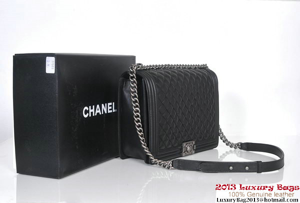 2013 Boy Chanel Flap Shoulder Bag Sheepskin Leather A37005 Black 2013 Boy Chanel Flap Shoulder Bag Sheepskin Leather A37005 Black