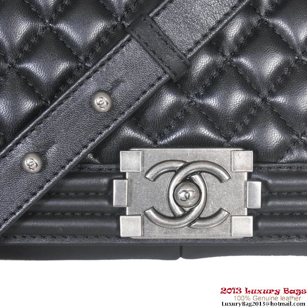 2013 Boy Chanel Flap Shoulder Bag Sheepskin Leather A37005 Black 2013 Boy Chanel Flap Shoulder Bag Sheepskin Leather A37005 Black