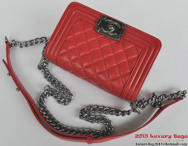 Boy Chanel Small Flap Shoulder Bag Sheepskin Leather A67086 Red Boy Chanel Small Flap Shoulder Bag Sheepskin Leather A67086 Red