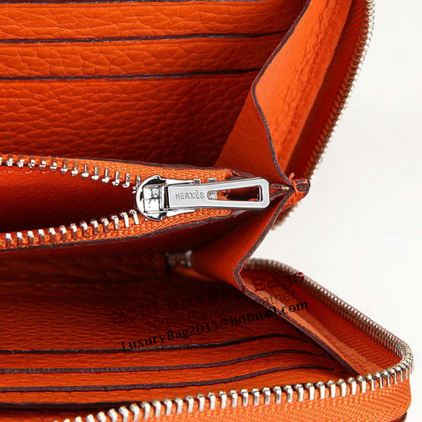 Hermes Evelyn Long Zip Wallet A808 Orange Hermes Evelyn Long Zip Wallet A808 Orange