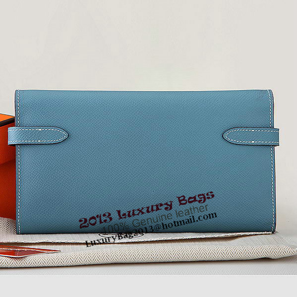 Hermes Kelly Original Saffiano Leather Bi-Fold Wallet A708 Light Blue Hermes Kelly Original Saffiano Leather Bi-Fold Wallet A708 Light Blue