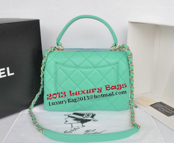 Chanel Classic Top Handle Bag Original Sheepskin Leather CHA92236 Green Chanel Classic Top Handle Bag Original Sheepskin Leather CHA92236 Green