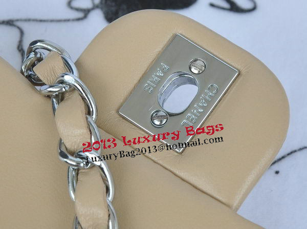 Chanel mini Classic Flap Bag Apricot Original Sheekskin CHA1115 Silver Chanel mini Classic Flap Bag Apricot Original Sheekskin CHA1115 Silver