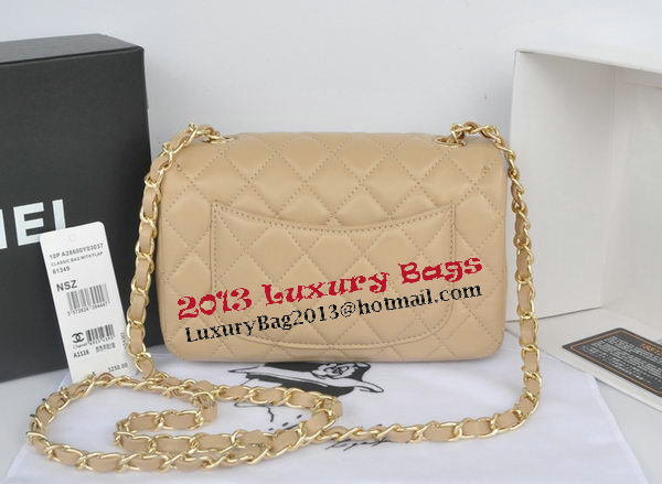 Chanel mini Classic Flap Bag Apricot Original Sheekskin CHA1116 Gold Chanel mini Classic Flap Bag Apricot Original Sheekskin CHA1116 Gold