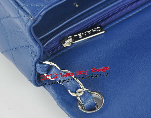Chanel mini Classic Flap Bag Blue Original Sheekskin CHA1115 Silver Chanel mini Classic Flap Bag Blue Original Sheekskin CHA1115 Silver