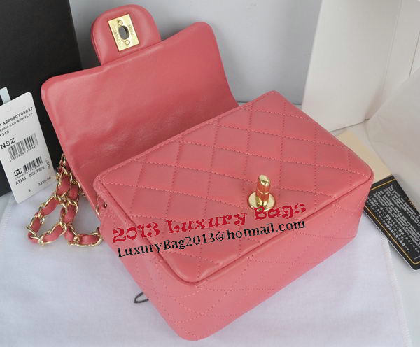 Chanel mini Classic Flap Bag Pink Original Sheekskin CHA1115 Gold Chanel mini Classic Flap Bag Pink Original Sheekskin CHA1115 Gold
