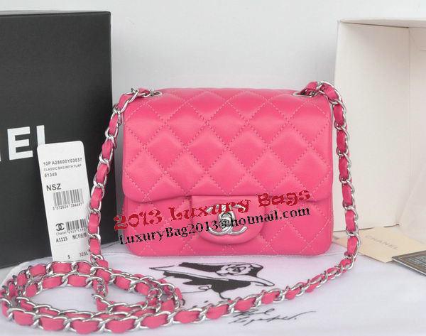 Chanel mini Classic Flap Bag Rose Original Sheekskin CHA1115 Silver Chanel mini Classic Flap Bag Rose Original Sheekskin CHA1115 Silver