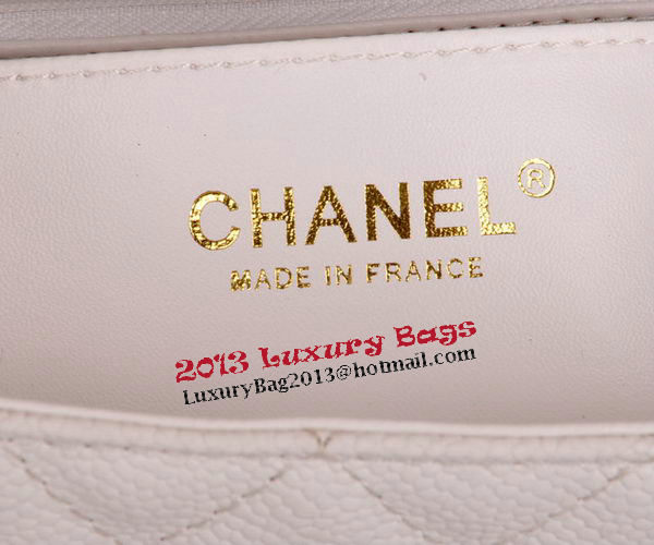 Chanel mini Classic Flap Bag White Cannage Pattern 1117 Gold Chanel mini Classic Flap Bag White Cannage Pattern 1117 Gold