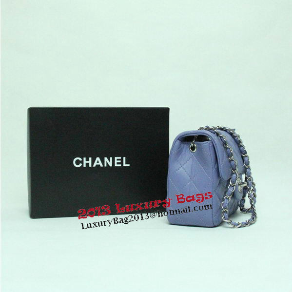 Chanel mini Classic Flap Bag Lavender Leather 1115 Silver Chain Chanel mini Classic Flap Bag Lavender Leather 1115 Silver Chain