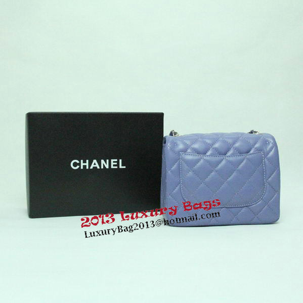 Chanel mini Classic Flap Bag Lavender Leather 1115 Silver Chain Chanel mini Classic Flap Bag Lavender Leather 1115 Silver Chain