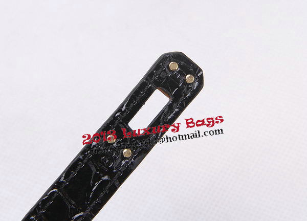 Hermes Kelly Clutch Bag Croco Leather K1002 Black Hermes Kelly Clutch Bag Croco Leather K1002 Black
