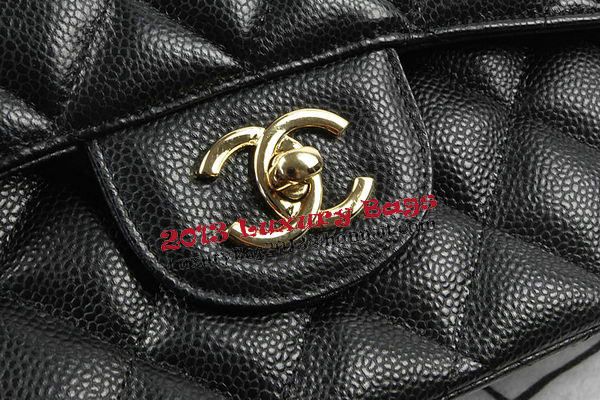 Chanel Classic Flap Bag Black Cannage Pattern CF1113 Gold Chanel Classic Flap Bag Black Cannage Pattern CF1113 Gold