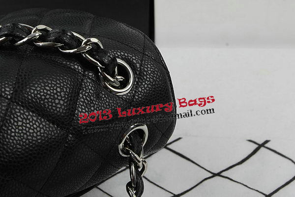Chanel Classic Flap Bag Black Cannage Pattern CF1113 Silver Chanel Classic Flap Bag Black Cannage Pattern CF1113 Silver