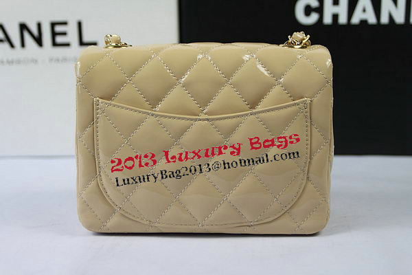 Chanel Classic MINI Flap Bag Apricot Original Patent Leather CF1115 Gold Chanel Classic MINI Flap Bag Apricot Original Patent Leather CF1115 Gold