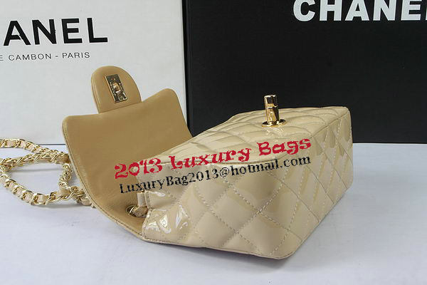 Chanel Classic MINI Flap Bag Apricot Original Patent Leather CF1115 Gold Chanel Classic MINI Flap Bag Apricot Original Patent Leather CF1115 Gold