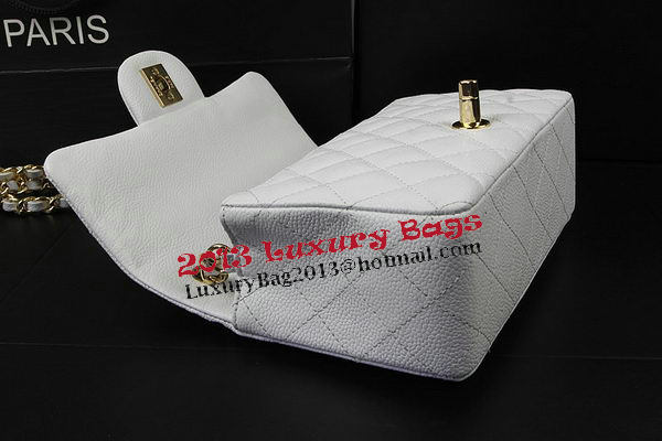 Chanel Classic MINI Flap Bag White Cannage Pattern CF1119 Gold Chanel Classic MINI Flap Bag White Cannage Pattern CF1119 Gold