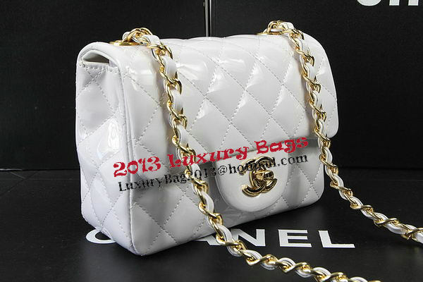 Chanel Classic MINI Flap Bag White Original Patent Leather CF1115 Gold Chanel Classic MINI Flap Bag White Original Patent Leather CF1115 Gold