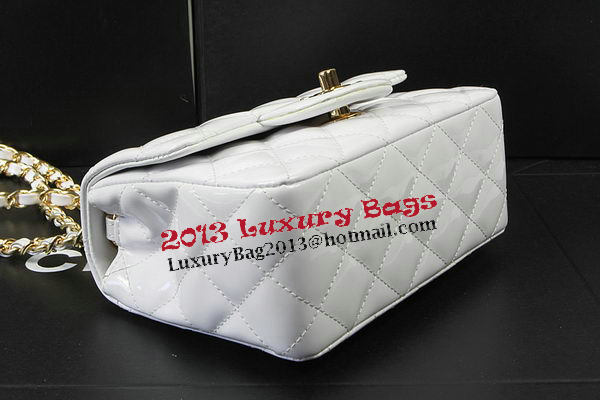 Chanel Classic MINI Flap Bag White Original Patent Leather CF1115 Gold Chanel Classic MINI Flap Bag White Original Patent Leather CF1115 Gold