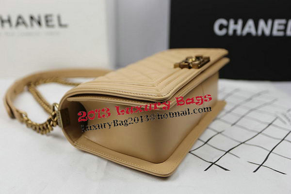 Boy Chanel Flap Shoulder Bags Apricot Original Sheepskin A67025 Gold Boy Chanel Flap Shoulder Bags Apricot Original Sheepskin A67025 Gold