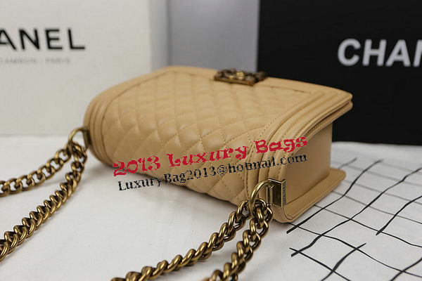 Boy Chanel Flap Shoulder Bags Apricot Original Sheepskin A67025 Gold Boy Chanel Flap Shoulder Bags Apricot Original Sheepskin A67025 Gold