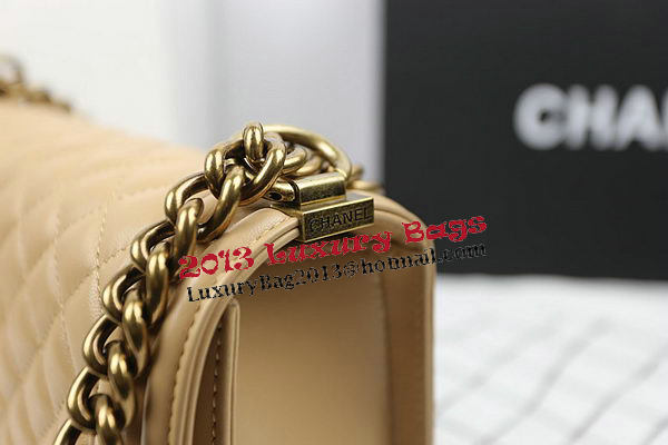 Boy Chanel Flap Shoulder Bags Apricot Original Sheepskin A67025 Gold Boy Chanel Flap Shoulder Bags Apricot Original Sheepskin A67025 Gold