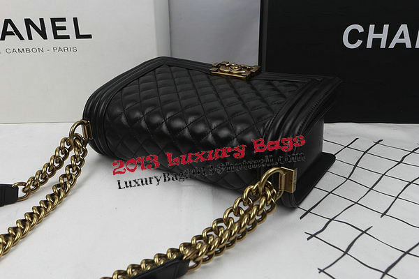 Boy Chanel Flap Shoulder Bags Black Original Sheepskin A67025 Gold Boy Chanel Flap Shoulder Bags Black Original Sheepskin A67025 Gold