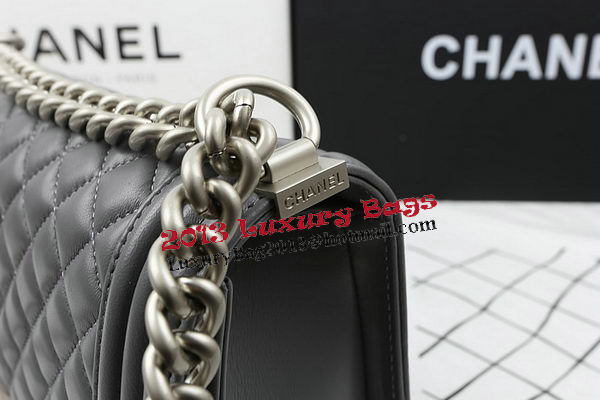 Boy Chanel Flap Shoulder Bags Original Lambskin A67025 Grey Boy Chanel Flap Shoulder Bags Original Lambskin A67025 Grey