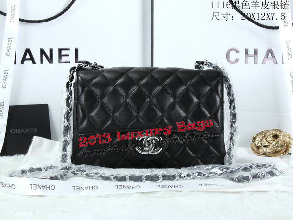 Chanel Classic Flap Bags Sheepskin Leather A1116 Black Chanel Classic Flap Bags Sheepskin Leather A1116 Black