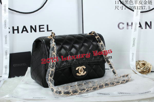 Chanel Classic Flap Bags Sheepskin Leather A1116 Black Chanel Classic Flap Bags Sheepskin Leather A1116 Black