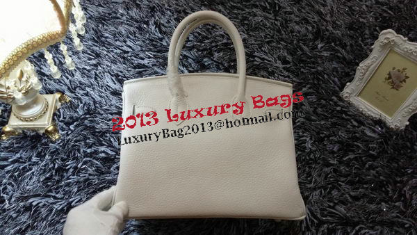 Hermes Birkin 30CM Tote Bags Litchi Leather H30LI White Hermes Birkin 30CM Tote Bags Litchi Leather H30LI White