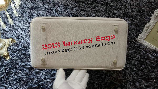 Hermes Birkin 30CM Tote Bags Litchi Leather H30LI White Hermes Birkin 30CM Tote Bags Litchi Leather H30LI White