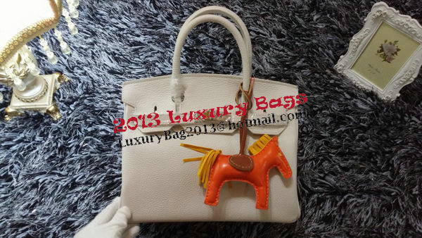 Hermes Birkin 30CM Tote Bags Litchi Leather H30LI White Hermes Birkin 30CM Tote Bags Litchi Leather H30LI White