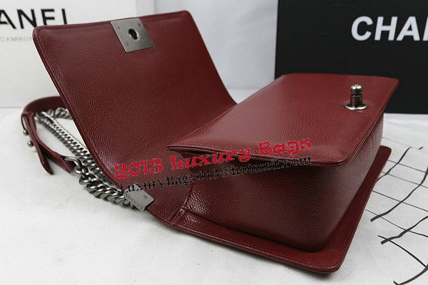 Boy Chanel Flap Bag Original Burgundy Cannage Pattern A67025 Silver Boy Chanel Flap Bag Original Burgundy Cannage Pattern A67025 Silver