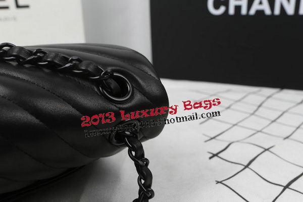 Chanel 2.55 Series Flap Bag Sheepskin Leather Chevron Quilting A1112 Black Chanel 2.55 Series Flap Bag Sheepskin Leather Chevron Quilting A1112 Black