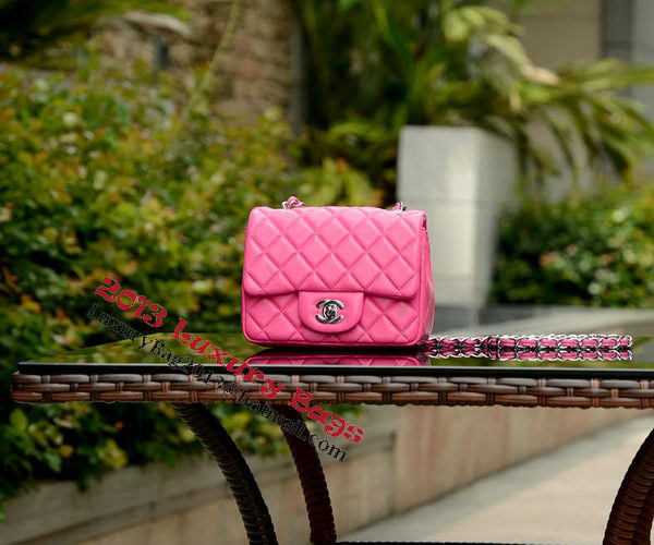 Chanel Classic MINI Flap Bag Rose Sheepskin A37585 Silver Chanel Classic MINI Flap Bag Rose Sheepskin A37585 Silver
