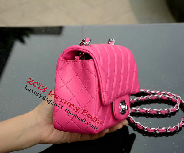 Chanel Classic MINI Flap Bag Rose Sheepskin A37585 Silver Chanel Classic MINI Flap Bag Rose Sheepskin A37585 Silver