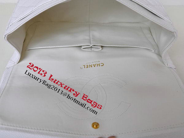 Chanel Jumbo Quilted Classic Flap Bag White Cannage Patterns A58600 Gold Chanel Jumbo Quilted Classic Flap Bag White Cannage Patterns A58600 Gold