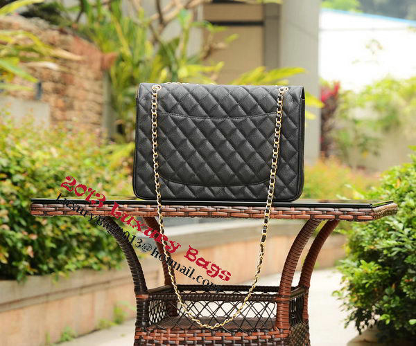 Chanel Maxi Quilted Classic Flap Bag Black Cannage Patterns A58601 Gold Chanel Maxi Quilted Classic Flap Bag Black Cannage Patterns A58601 Gold