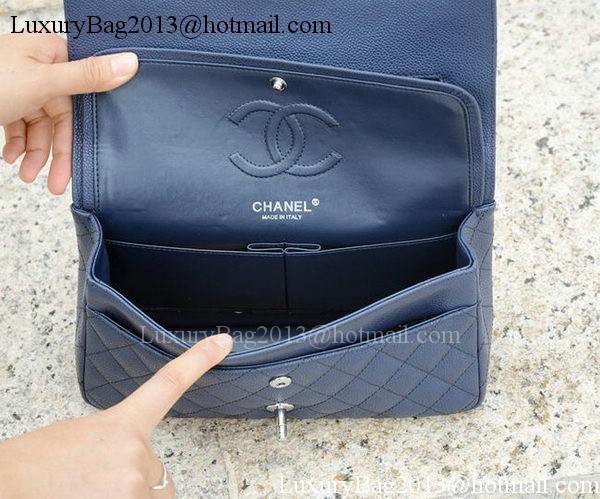 Chanel 2.55 Series Flap Bag Blue Cannage Pattern A1112 Silver Chanel 2.55 Series Flap Bag Blue Cannage Pattern A1112 Silver