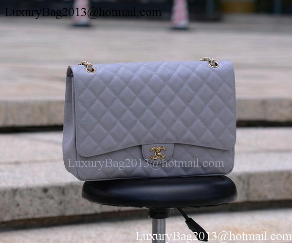 Chanel Maxi Quilted Classic Flap Bag Grey Cannage Pattern A58601 Gold Chanel Maxi Quilted Classic Flap Bag Grey Cannage Pattern A58601 Gold