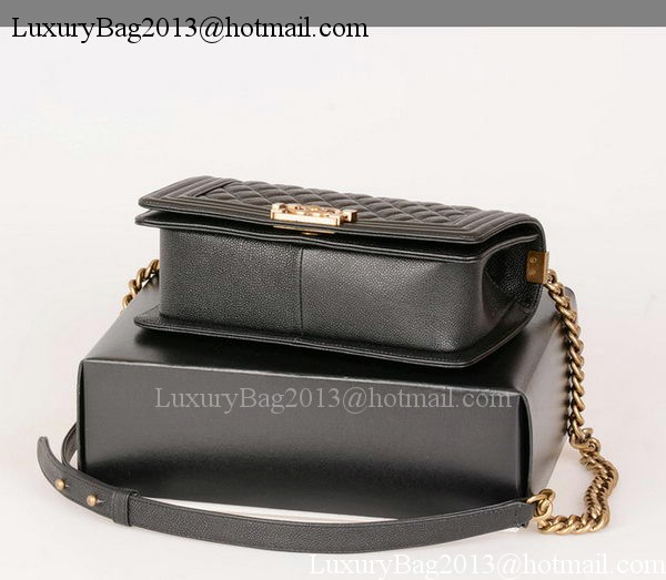 Boy Chanel Flap Shoulder Bag Black Original Cannage Pattern A67086 Gold Boy Chanel Flap Shoulder Bag Black Original Cannage Pattern A67086 Gold