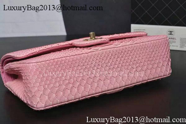 Chanel 2.55 Series Flap Bags Sakura Pink Original Python Leather A1112SA Gold Chanel 2.55 Series Flap Bags Sakura Pink Original Python Leather A1112SA Gold