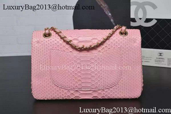 Chanel 2.55 Series Flap Bags Sakura Pink Original Python Leather A1112SA Gold Chanel 2.55 Series Flap Bags Sakura Pink Original Python Leather A1112SA Gold