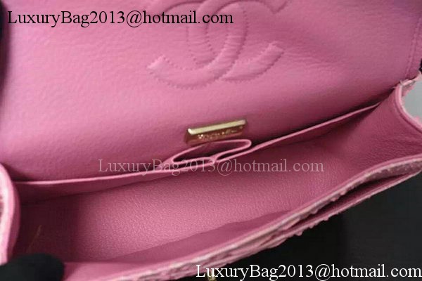 Chanel 2.55 Series Flap Bags Sakura Pink Original Python Leather A1112SA Gold Chanel 2.55 Series Flap Bags Sakura Pink Original Python Leather A1112SA Gold