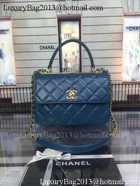 Chanel Classic Top Flap Bag Original Sheepskin Leather A92236 Blue Chanel Classic Top Flap Bag Original Sheepskin Leather A92236 Blue