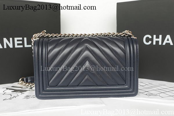 Boy Chanel Flap Bag Original Chevron Sheepskin A67025 Royal Boy Chanel Flap Bag Original Chevron Sheepskin A67025 Royal