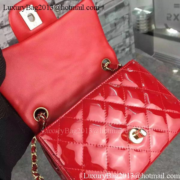 Chanel Classic mini Flap Bag Red Original Patent Leather CF7171 Gold Chanel Classic mini Flap Bag Red Original Patent Leather CF7171 Gold