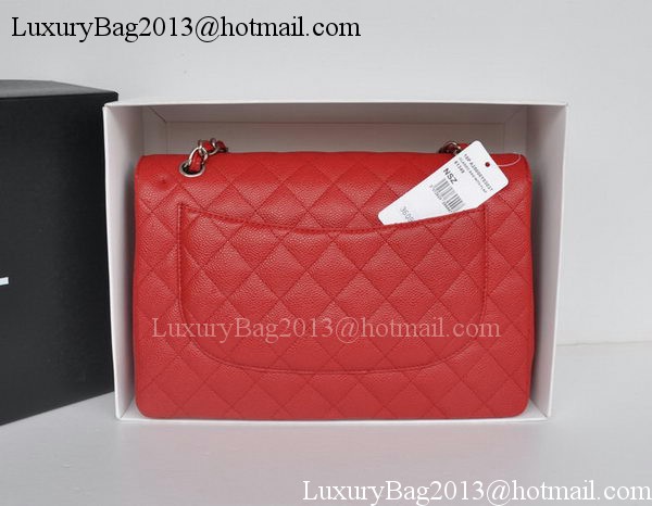 Chanel Jumbo Double Flaps Bag Red Cannage Pattern A36097 Silver Chanel Jumbo Double Flaps Bag Red Cannage Pattern A36097 Silver