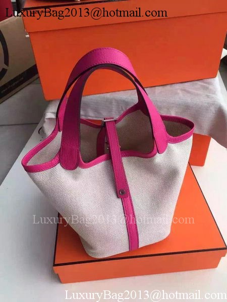Hermes Picotin Lock 18cm Bag Canvas HPL8618T Rose Hermes Picotin Lock 18cm Bag Canvas HPL8618T Rose
